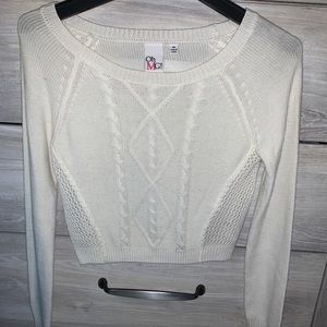 White Crop Sweater